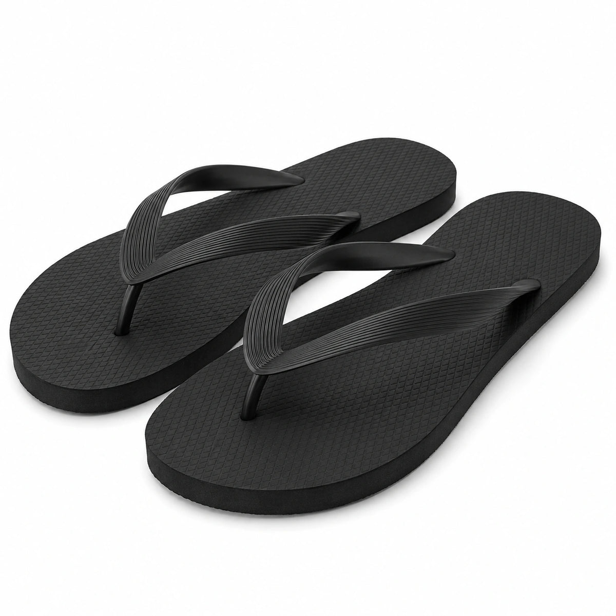 Chanclas 40/41 negras de material sintético con suela texturizada para verano