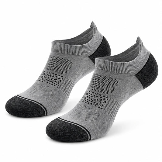Calcetines tobilleros 35-38 de punto gris y negro transpirables para deporte