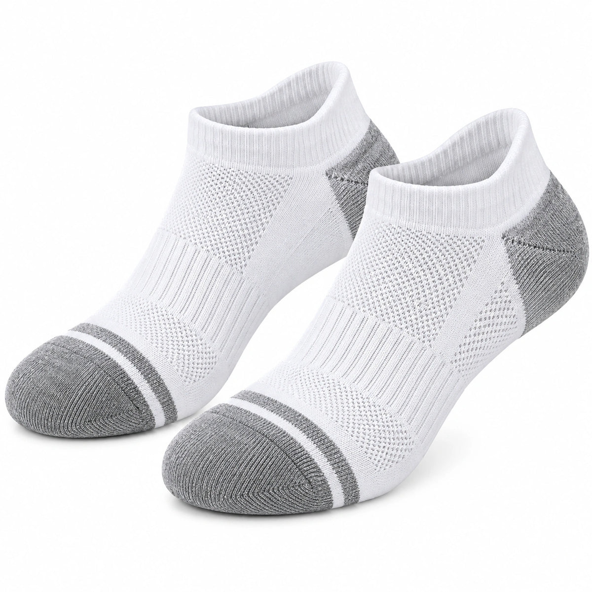 Calcetines tobilleros 39-42 de punto blanco y gris transpirables para deporte