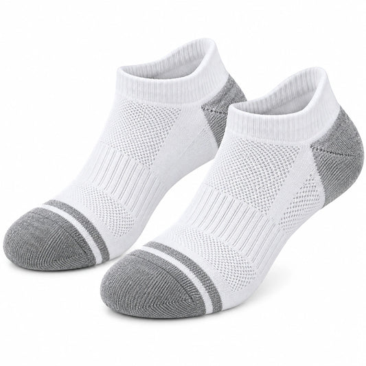 Calcetines tobilleros 39-42 de punto blanco y gris transpirables para deporte