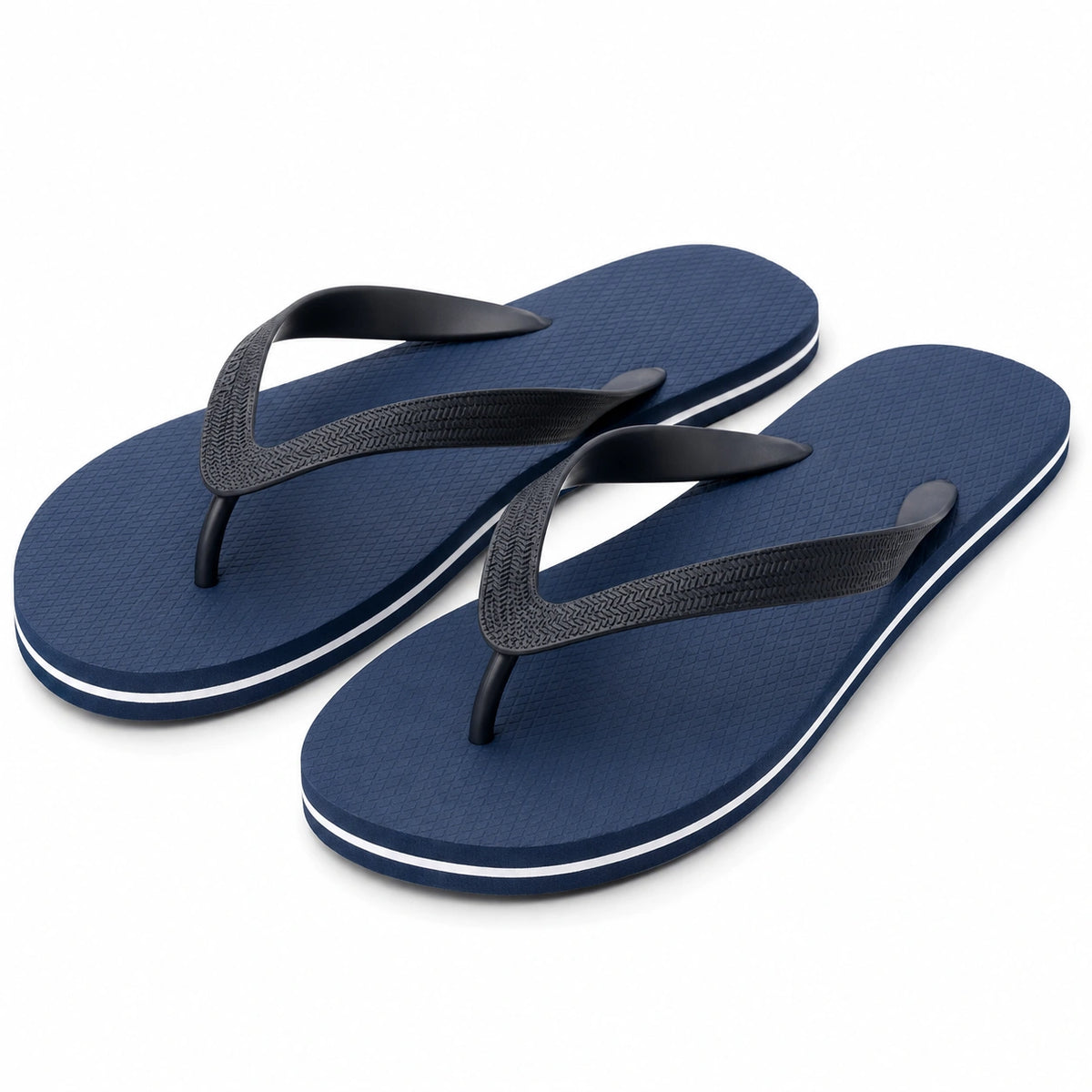Chanclas talla 40/41 azul marino y negro de material sintético para playa