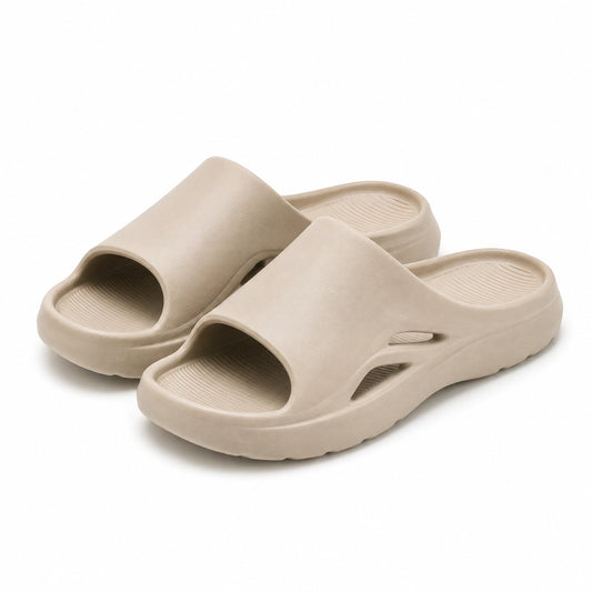 Chanclas talla 38/39 de espuma beige para baño - diseño ligero