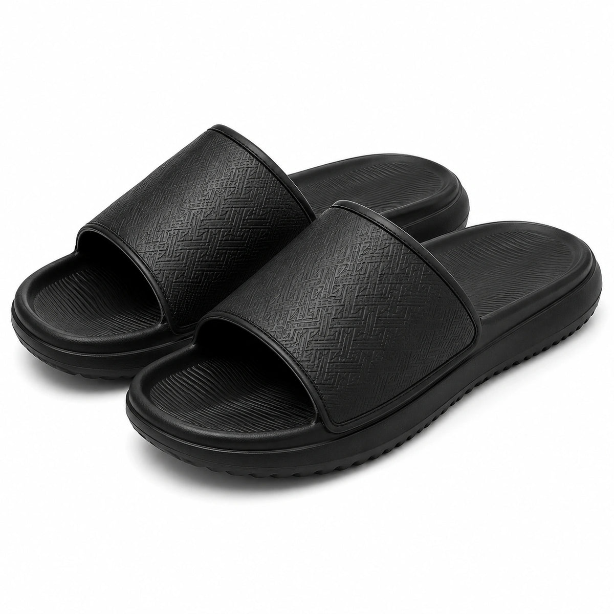 Chanclas talla 40/41 de material sintético negro con suela texturizada