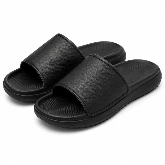 Chanclas talla 40/41 de material sintético negro con suela texturizada